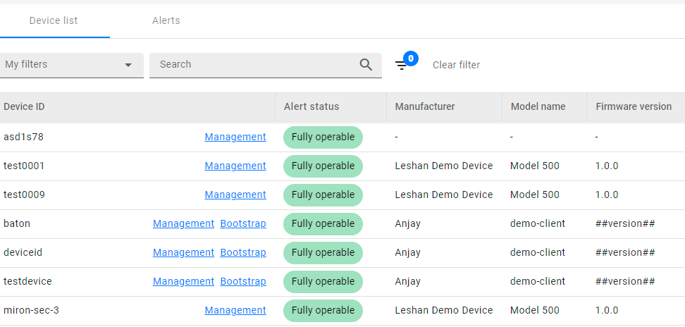 Device inventory Device inventory