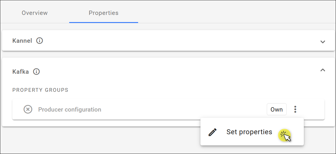 Set properties to create a Kafka producer Set properties to create a Kafka producer