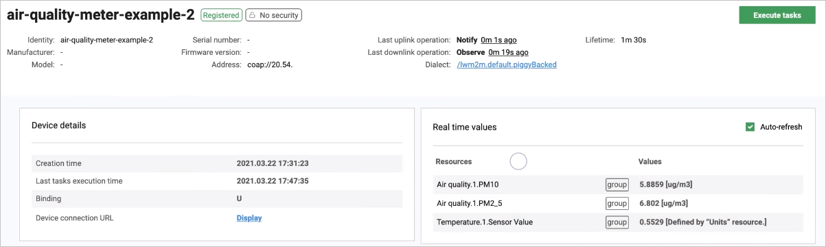 Value tracking in Device Dashboard tab