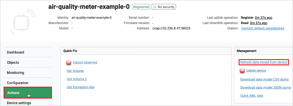 Refreshing data model