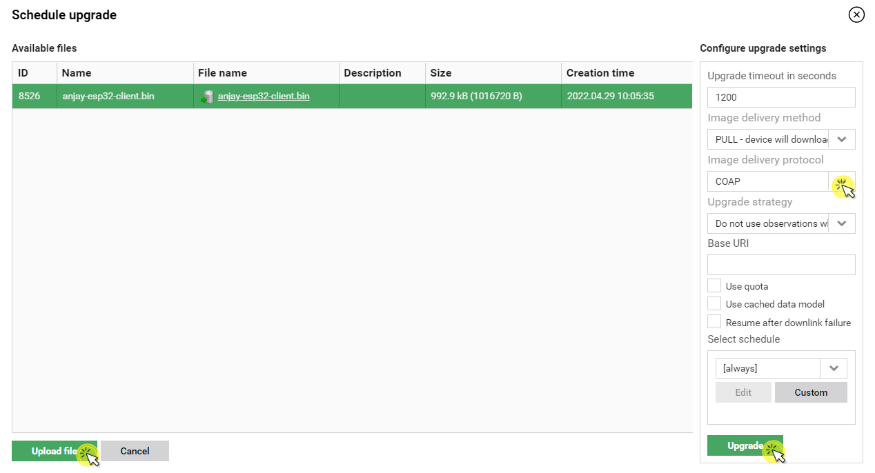 Scheduling FOTA