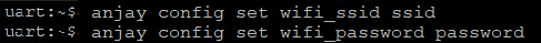 Anjay set configuration Set WiFi credentials