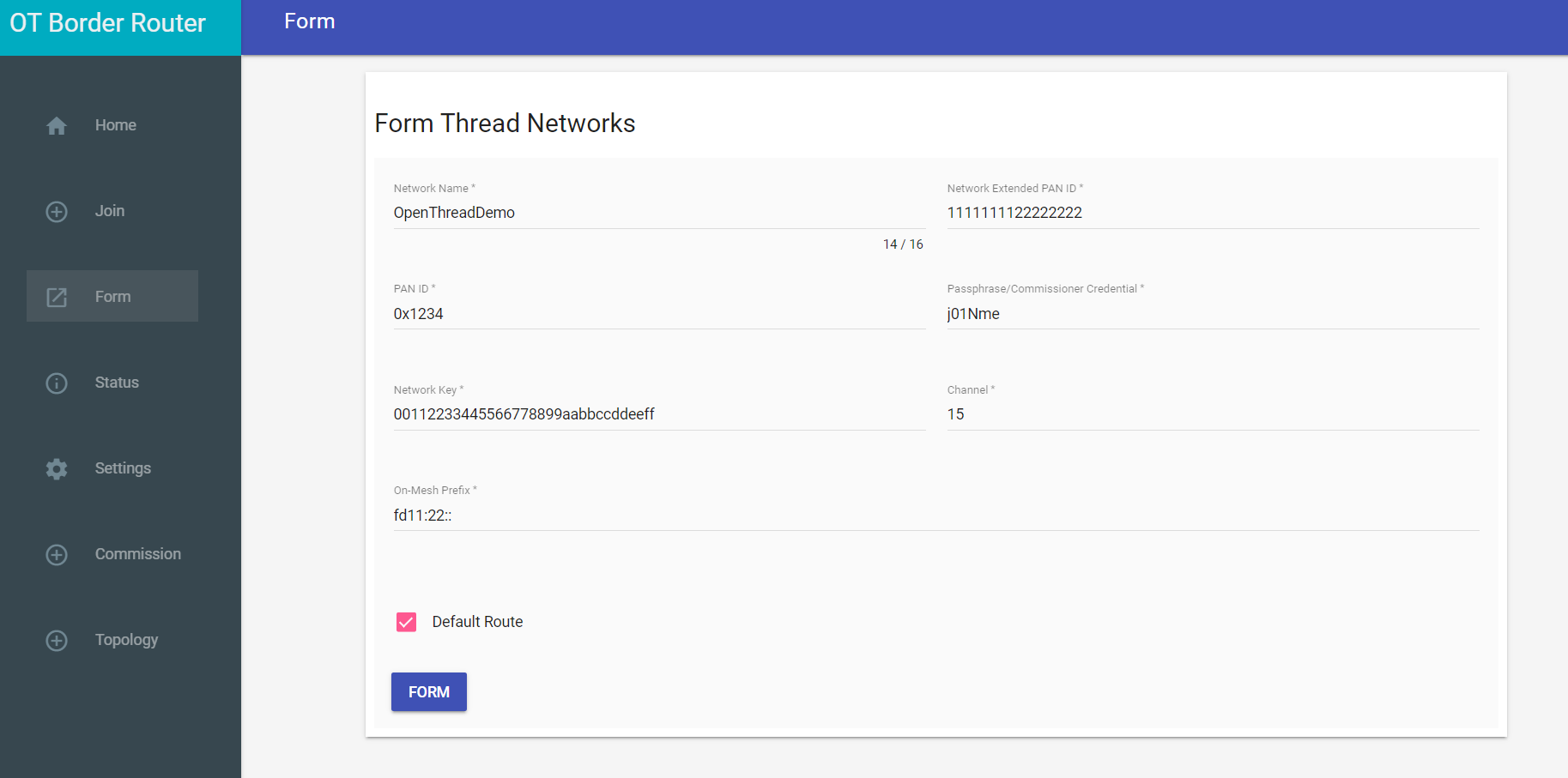 Form Network Form Network