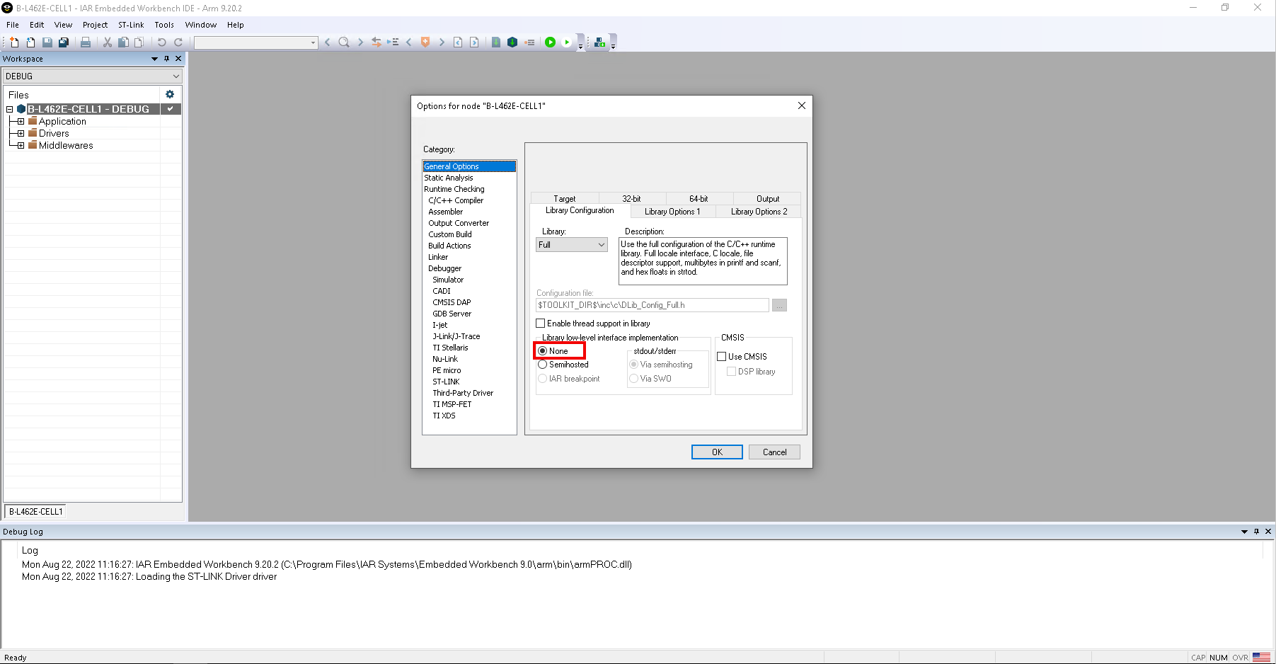 Disable Semihosting