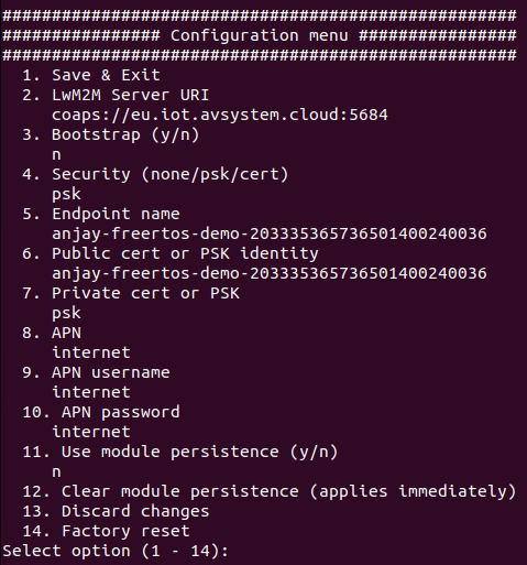 Client configuration