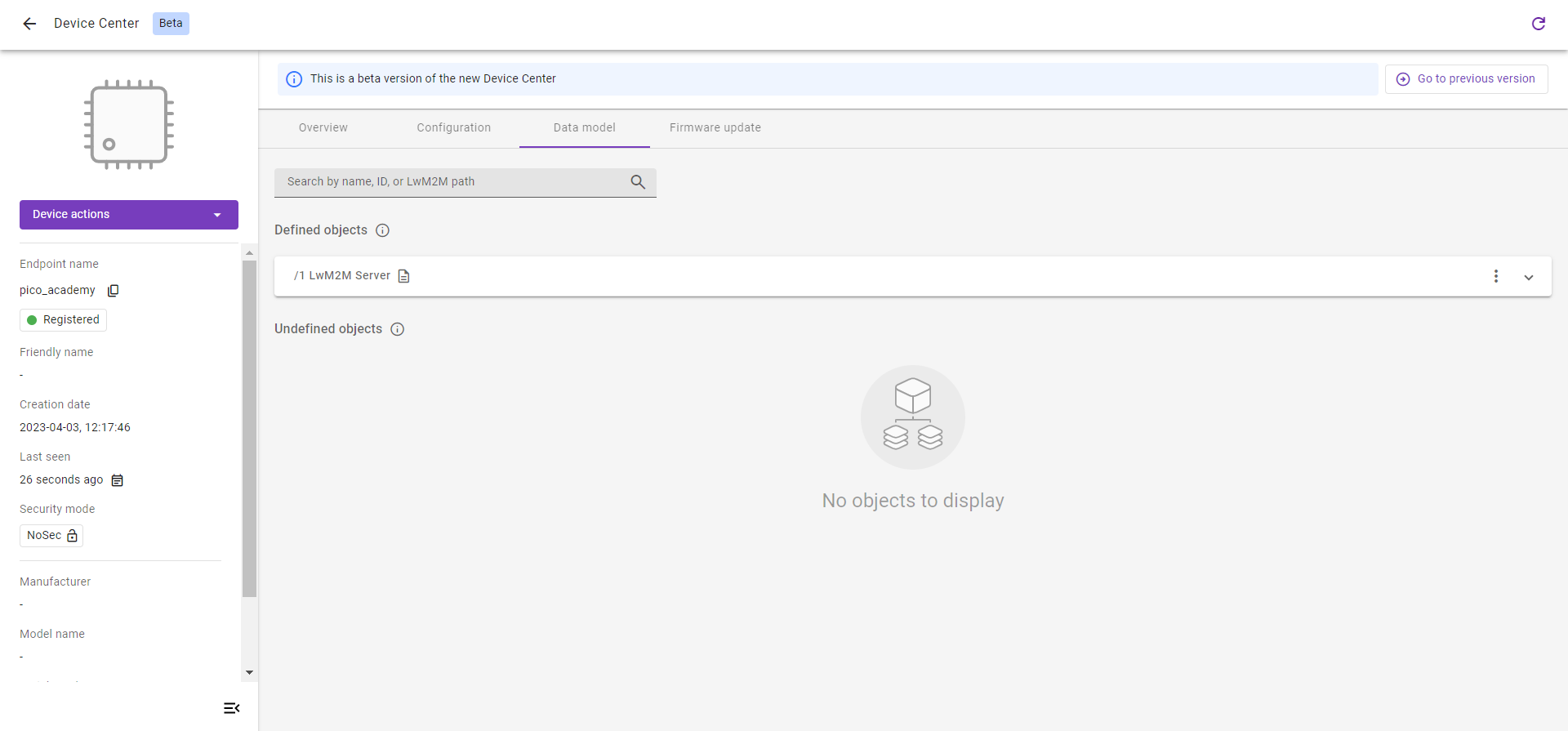 Data model view