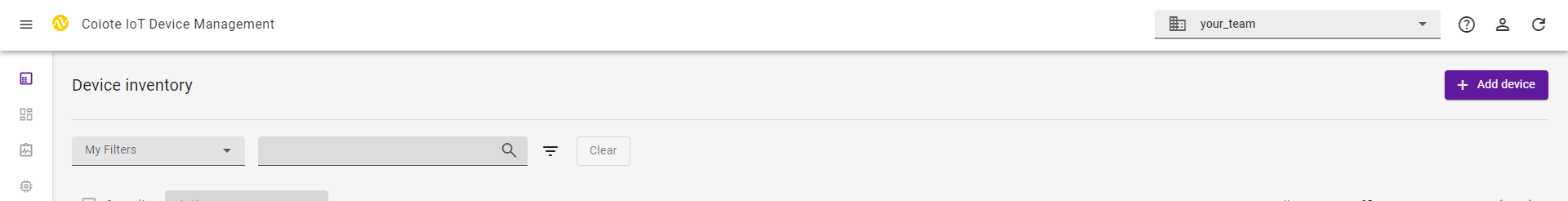 Add device button