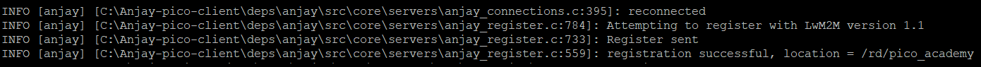 Check the logs in serial communication program