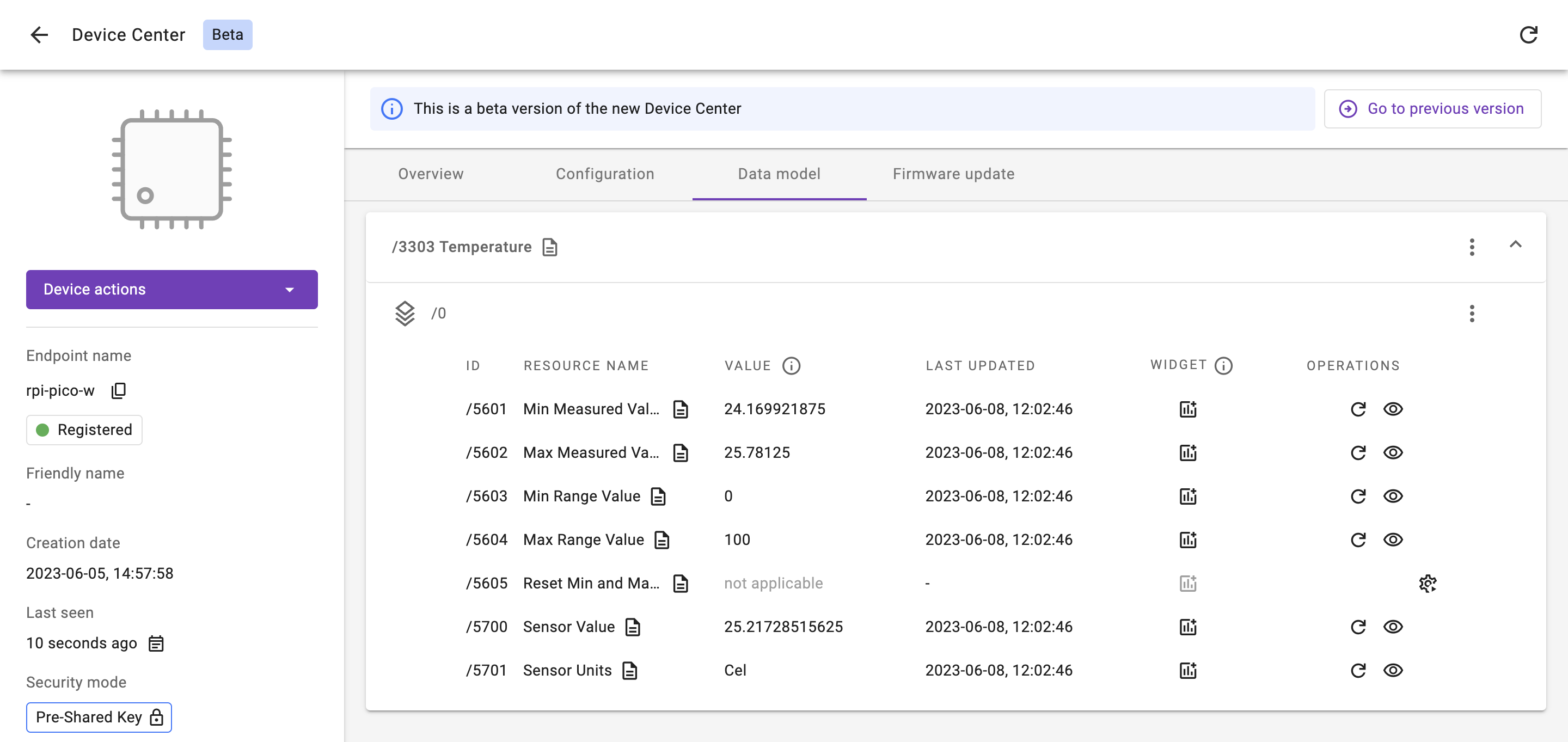 Temperature Object Resources