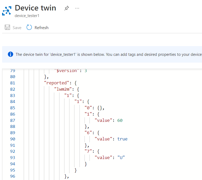 Device twin reported properties