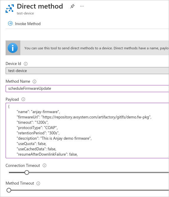 FOTA direct method configuration