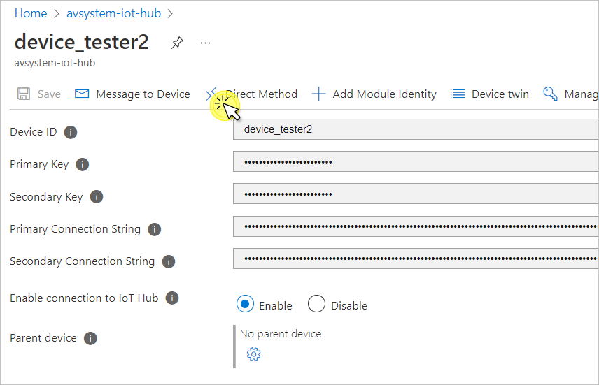 Direct method in Azure IoT Hub