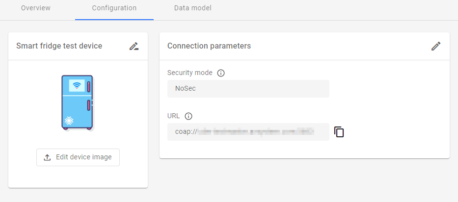 Device Center configuration tab