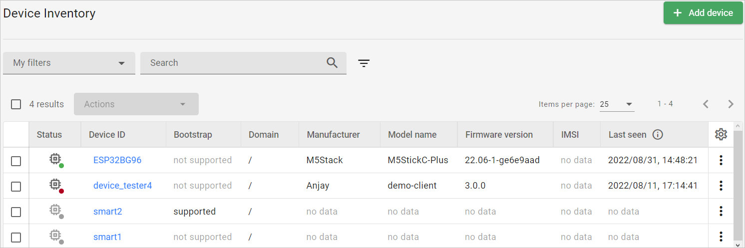 Device inventory new columns