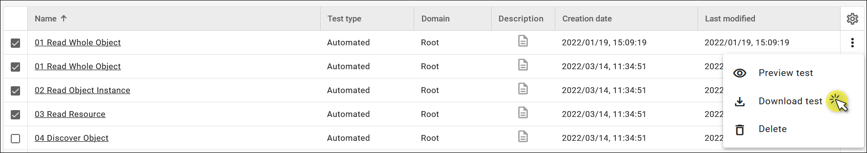 Download device tests