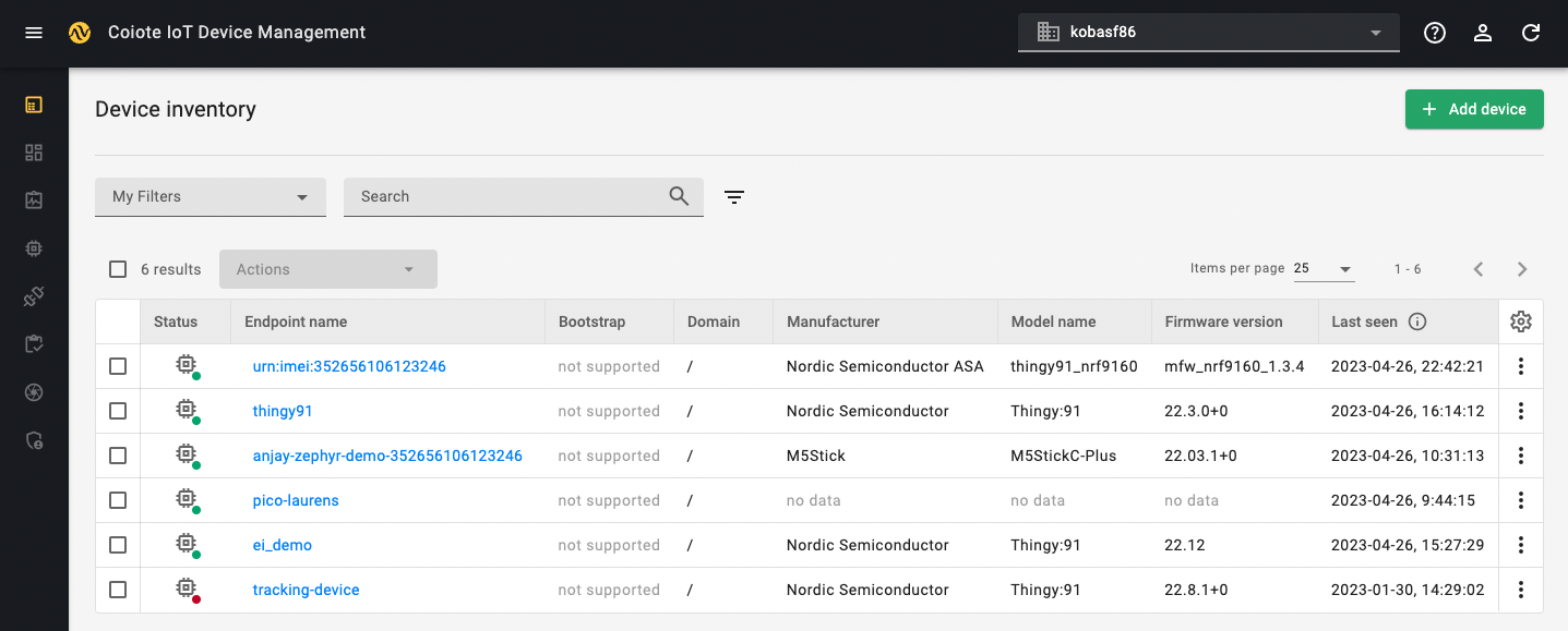 Access DC from Device inventory